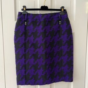 Carlisle Purple and Black Houndstooth Pencil Skirt